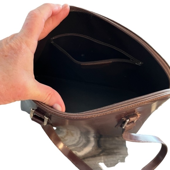 Preswick & Moore Split Cowhide Leather Structured Shoulder Tote Made in Italy - Picture 10 of 16